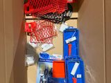 a cardboard box with many items inside of it