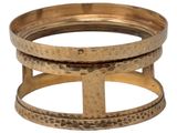 a close up of a gold ring on a white background