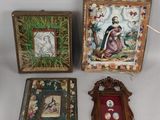trois photos encadrées et une photo représentant une femme dans un paysage