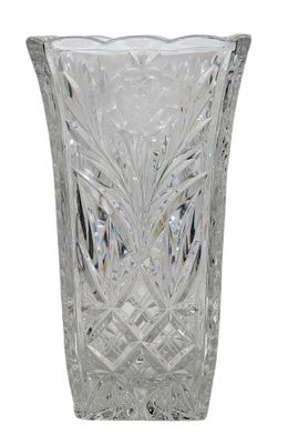 VASE cornet de section carrée en cristal à décor stylisé de … - Photo 1