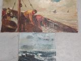 un tableau représentant un homme sur un bateau, à côté d'un autre tableau représentant un homme sur un bateau