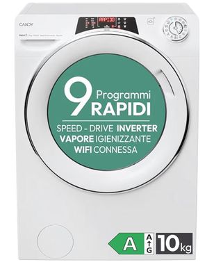 un gros plan d'une machine à laver sur laquelle se trouve un bouton vert