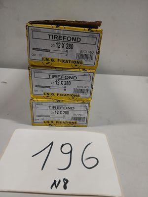 Lot de 3 boîtes de tirefonds Ø12 x 280 mm, articles neufs.