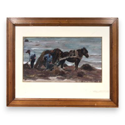 Albert BRENET (1903-2005) Saint Guénolé, les ramasseurs de g…