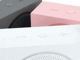 three speakers that are sitting next to each other