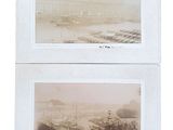 deux vieilles photos d'une ville et d'une plage