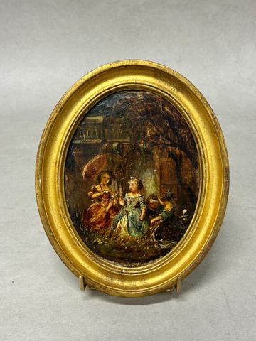 Adolphe MONTICELLI (1824-1886). Dans le goût. « Le rendez-vous pr