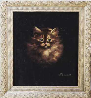 GASSER Portrait de chat Peint sur velours