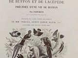 an old book with a picture of birds in the middle of it