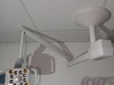 a picture of a hospital room with a light on the ceiling