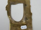 an antique brass picture frame on a white background