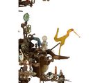 a clock that has a bird on top of it and a bird on the back of it