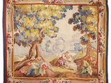 an image of a tapestry with a woman and child in a landscape