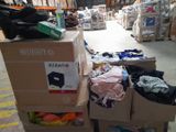 a pile of boxes sitting on top of a carton in a warehouse