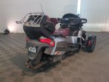 a motorcycle that is parked inside of a building