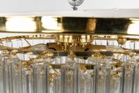 Plafonnier ou lustre, en laiton avec verre « Quadriedri ». (photo 5)