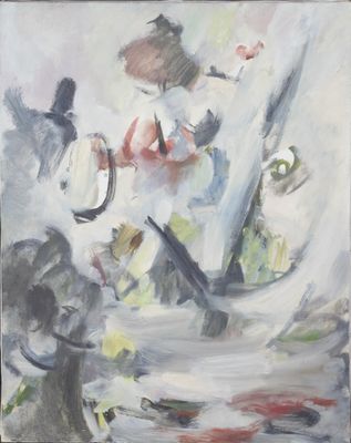 une image représentant un tableau où l'on voit une femme en robe blanche et un homme en costume noir