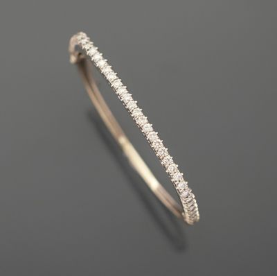 Bracelet rigide ouvrant en or gris rhodié 18K 750 millièmes …