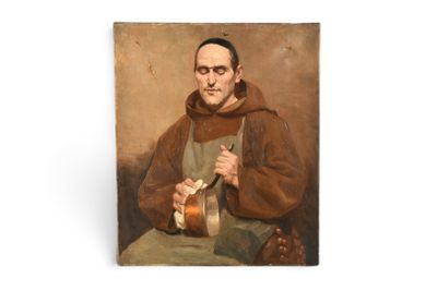 un vieux tableau représentant un homme tenant une pipe à la main
