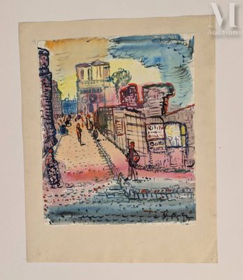 a picture of a painting of a city street