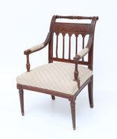 Fauteuil de style Directoire en bois naturel mouluré et scul… (photo 2)