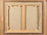 an old picture frame with a picture of a cat on it