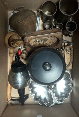 a box full of various items that are inside of it