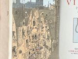 an open book with a picture of a castle on it