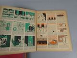 an open book with pictures of people and animals in it