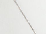 necklace with a silver ball chain and a heart pendant on a white background