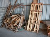 many pieces of wood stacked on top of each other