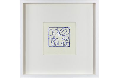 ROBERT INDIANA (1928 - 2018) dessin original au feutre bleu …