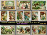 une image représentant un collage de cartes postales victoriennes représentant des personnes et des animaux