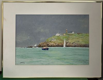 une image d'un tableau représentant un bateau dans l'eau
