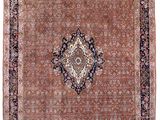 tapis persan antique à motif de médaillon sur fond rouge