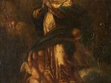 a painting of a woman holding a snake in her hands