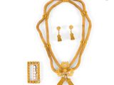 an image of a necklace, earrings, and ring with a picture frame