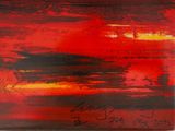 an image of a painting of a sunset with a red sky in the background