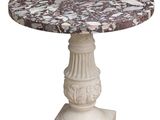 une image représentant une table en marbre avec un piédestal, sur fond blanc