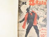 an open book with a picture of a man in a red coat