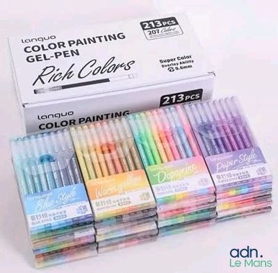 lot of 24 color painting gel pens in a white box