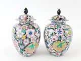 pair of chinese cloise vases with lids