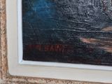 a picture of a painting of a man on a boat