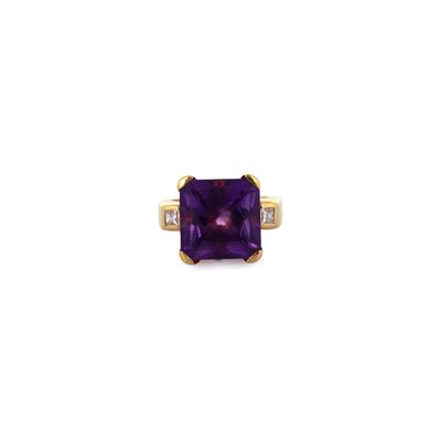 an amethorate and diamond ring