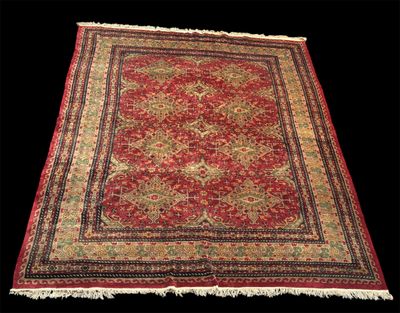 Tapis Sinkiang (chaîne et trame en coton, velours en laine),…