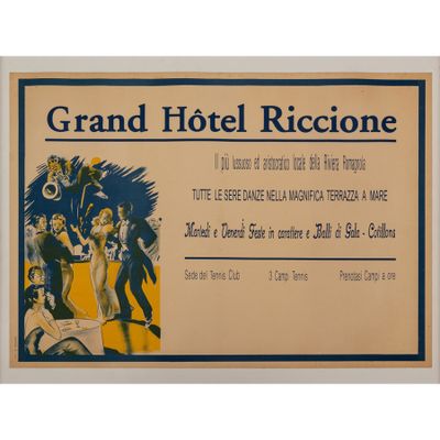 Grand Hôtel Riccione Affiche lithographique offset [toile].