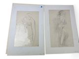 two drawings of a man and a woman on the same page