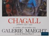 an image of a poster for chagalll with a painting of a woman