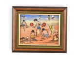 tableau représentant des enfants jouant dans le sable par une journée ensoleillée