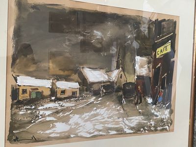 a picture of a painting on the wall of a building